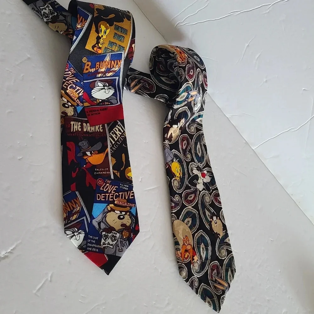 Vintage LOONEY TUNES Ties lot of 2